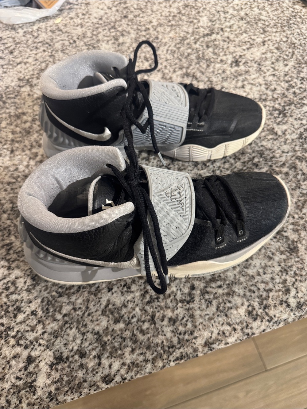 Nike Women’s basketball Kyrie 6 Black and Gray High-Top Sneakers with Strap